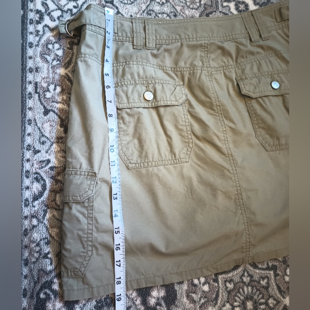 Vintage Sonoma Y2K Cargo Skort Womens Size 16 Olive Utility Grunge Bratz Emo - Picture 8 of 9